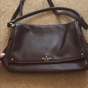 Kate Spade Brown Leather Shoulder Bag with Elegant Design